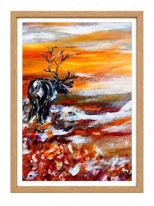 Hovedbilde Poster Stående sarv höstljus 21x30 cm